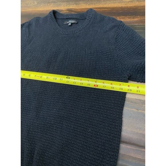 Marc Anthony Wool Blend Knit Pull-Over Sweater Crew Neck Casual Black Size L - Picture 6 of 8